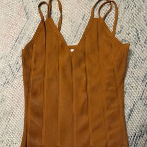 Topshop Ribbed Tan Camisole